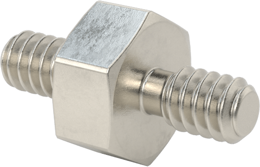 18-8 Paslanmaz Çelik Erkek Altıgen Dişli Adaptör, 1/4" Dış Çap, 1/8" Uzunluk, 4-40 Diş Boyutu