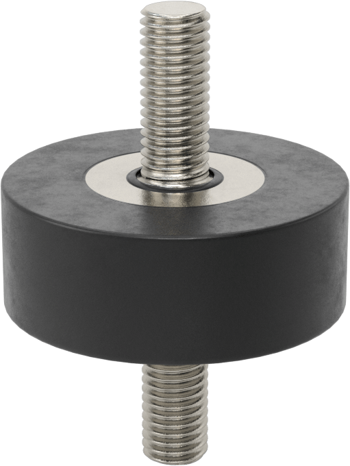 Doğal Kauçuk Titreşim Sönümleyici Sandviç Montaj, M10 x 1.5 mm Dişli 304 Paslanmaz Çelik Saplama, 660 lb. Kapasite