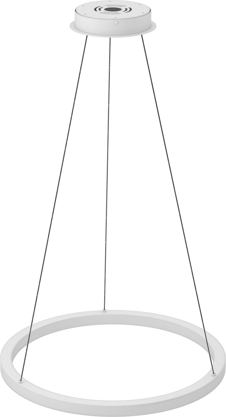 Dekoratif Tavan Işığı, Mat Beyaz Gövde, Askı, 24" Çap x 1-1/4" Yükseklik