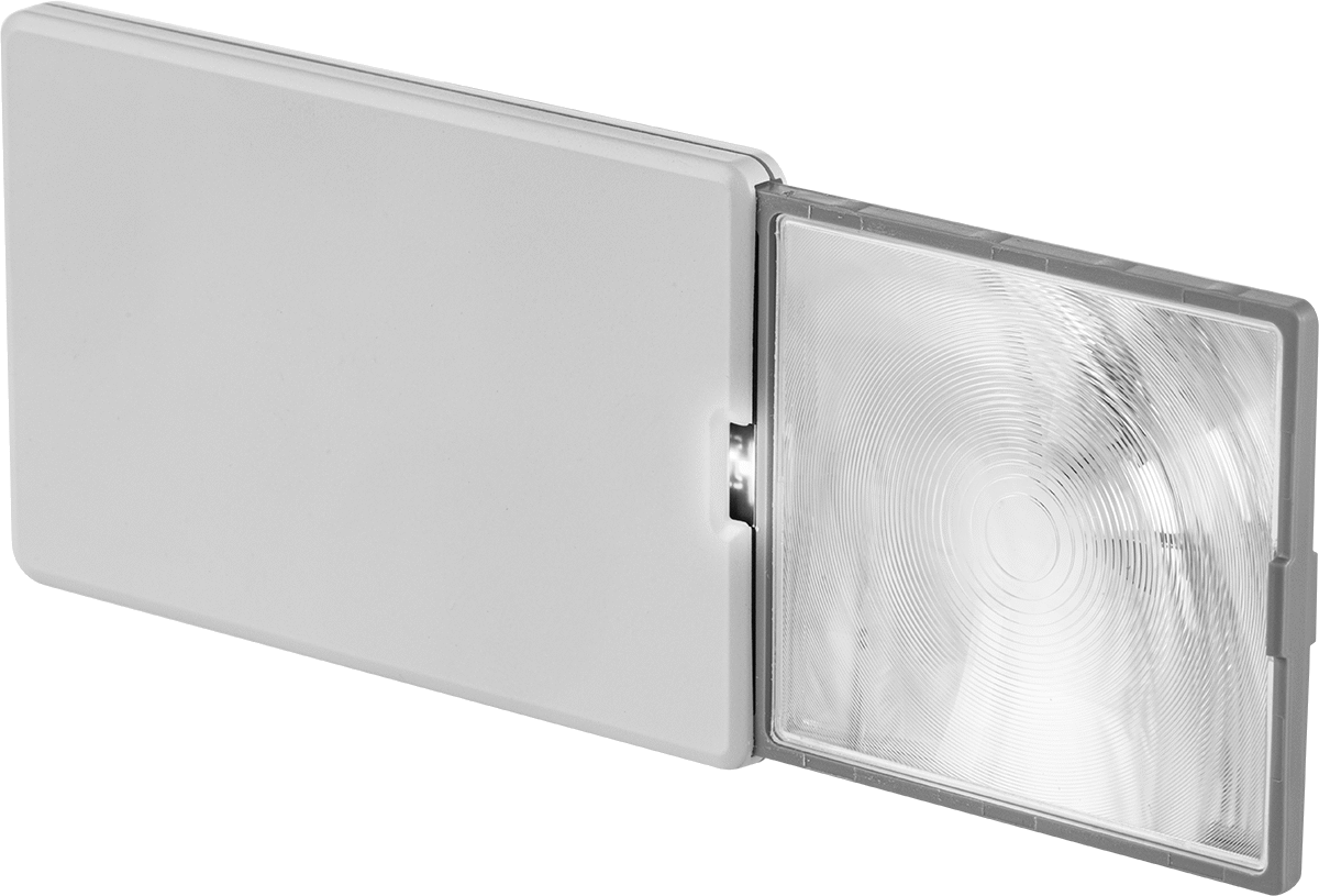 Aydınlatmalı Kaydırmalı Büyüteç, Bozulmasız — LED, 6X, 1 5⁄8"