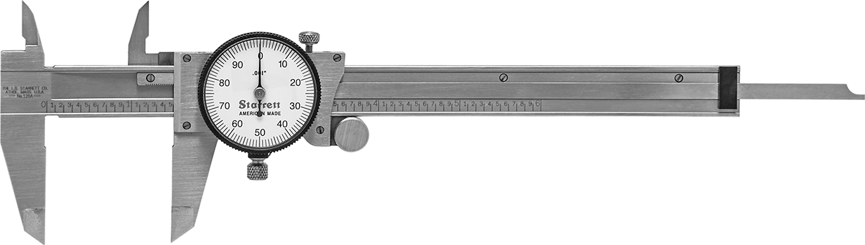 Starrett Kumpas, Kadran, NIST Sertifikalı 120A-6 Numaralı, 0-6" Aralık — Kadran, -, Paslanmaz Çelik