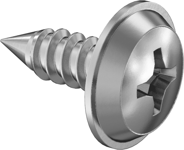 Sac Metal için Pullu Yuvarlak Başlı Vidalar, Krom Kaplı Çelik, 10 Numaralı Boyut, 5/8" Uzunluk
