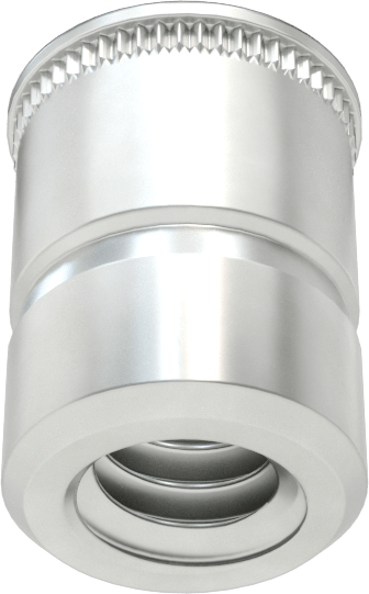 Düşük Profilli Pop Somun, Kalay-Çinko Kaplı Çelik, 1/4"-20 İç Diş, 1/2" Uzunluk