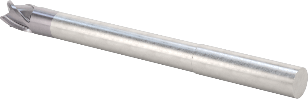 Hızlı Kesim Karbür Yuvarlak Kenarlı Kare Uçlu Freze, 4 Kanallı, 0.475" Çap x 3-1/2" Uzunluğunda Boyun, 0.015 inç Köşe Kesimi