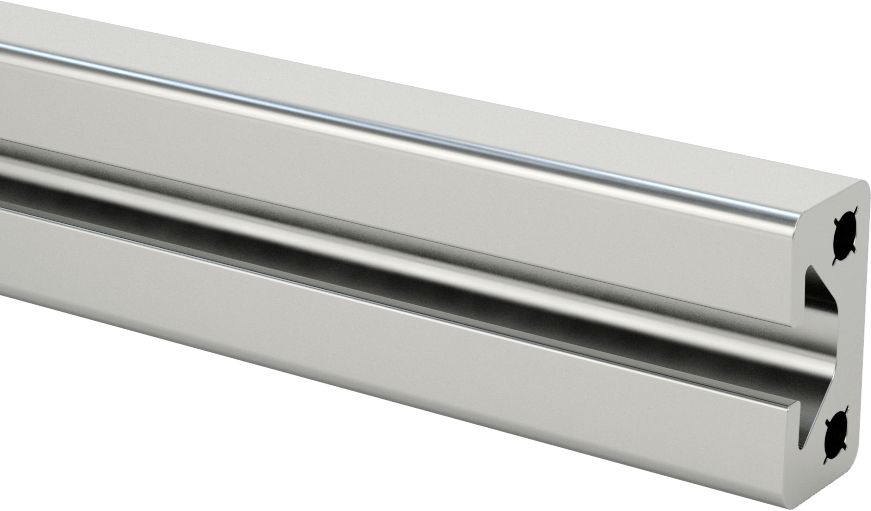 T-Yivli Çerçeve Rayı, Tek Düşük Profilli Tek Yuvalı, 25 mm Yükseklik, 12.5 mm Genişlik — 25mm, 12.5mm, Katı
