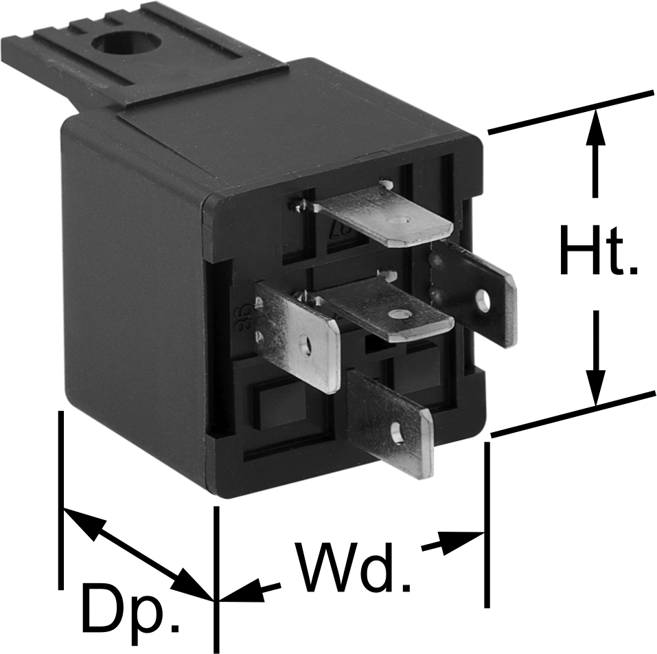 Yüksek Başlangıç Akımı Araç Rölesi, Soket/Yüzeye Montaj, SPDT, 5 Terminal, 12 V DC Giriş, 138mA — 12V DC, 5, 20 amp, 30 amp