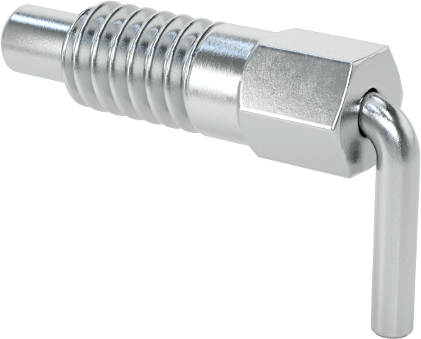 Çelik L-Kollu Geri Çekilebilir Yaylı İtici, 1/4"-20 Diş, 0.37 inç Uzunluklu Diş
