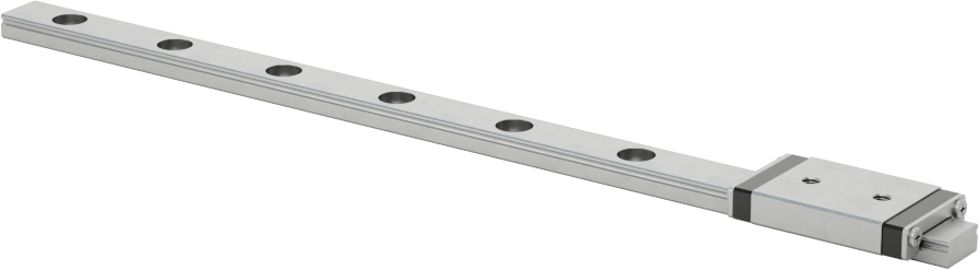 Minyatür Bilyalı Rulman Taşıyıcı ve Kılavuz Ray, 6 mm Genişlik x 120 mm Uzunlukta Raylı — 12 mm, 20 mm, 440 Paslanmaz Çelik