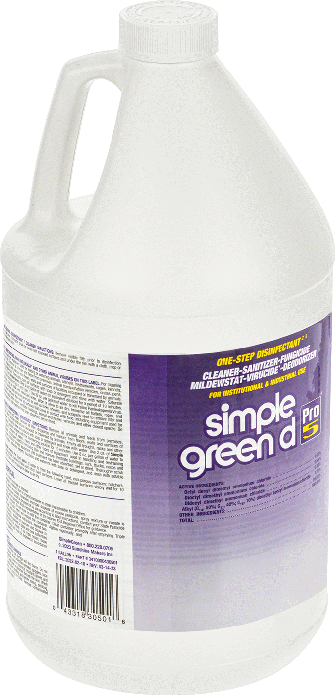 Simple Green Dezenfektan Konsantresi, 1 Galon Sürahi, NSF Kayıtlı D2 — Sürahi, Dezenfektan, Kir, Kokular, Virüsler, Bakteriler, Kalıp, Yeast