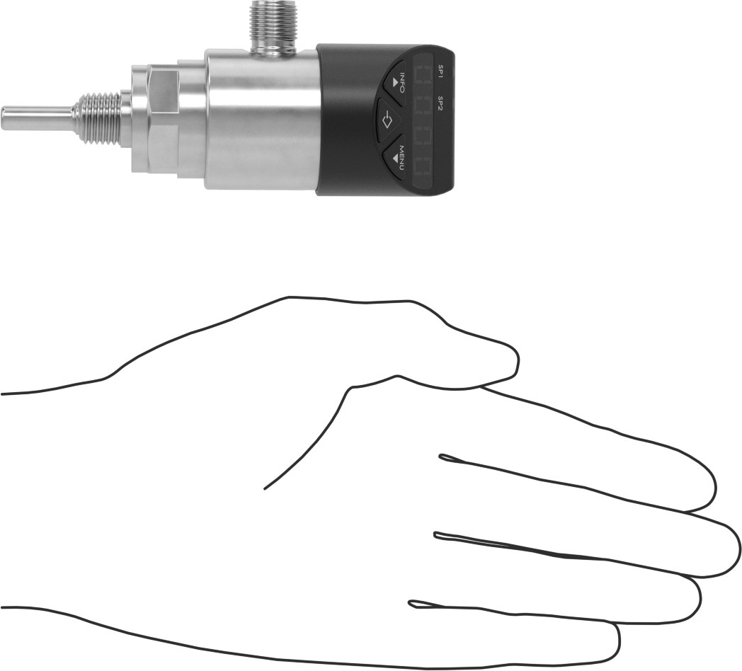 Dijital Ekranlı Elektronik Sıcaklık Anahtarları, 0° - 170°F Sıcaklık Aralığı, 1/4" Çap x 1" Uzunlukta Prob