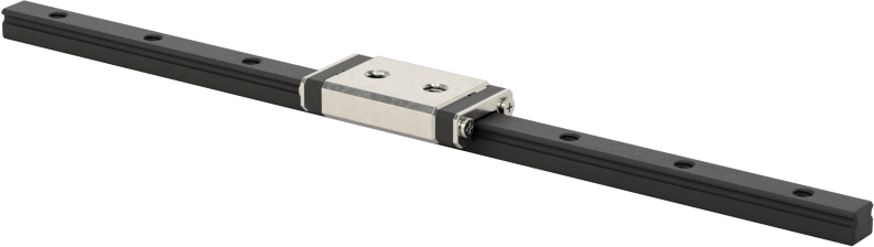 Minyatür Bilyalı Rulman Taşıyıcı ve Kılavuz Ray, Yansıma Önleyici, 3 mm Genişlik x 80 mm Uzunlukta Raylı — 8 mm, 15.5 mm, Siyah Krom Kapl…
