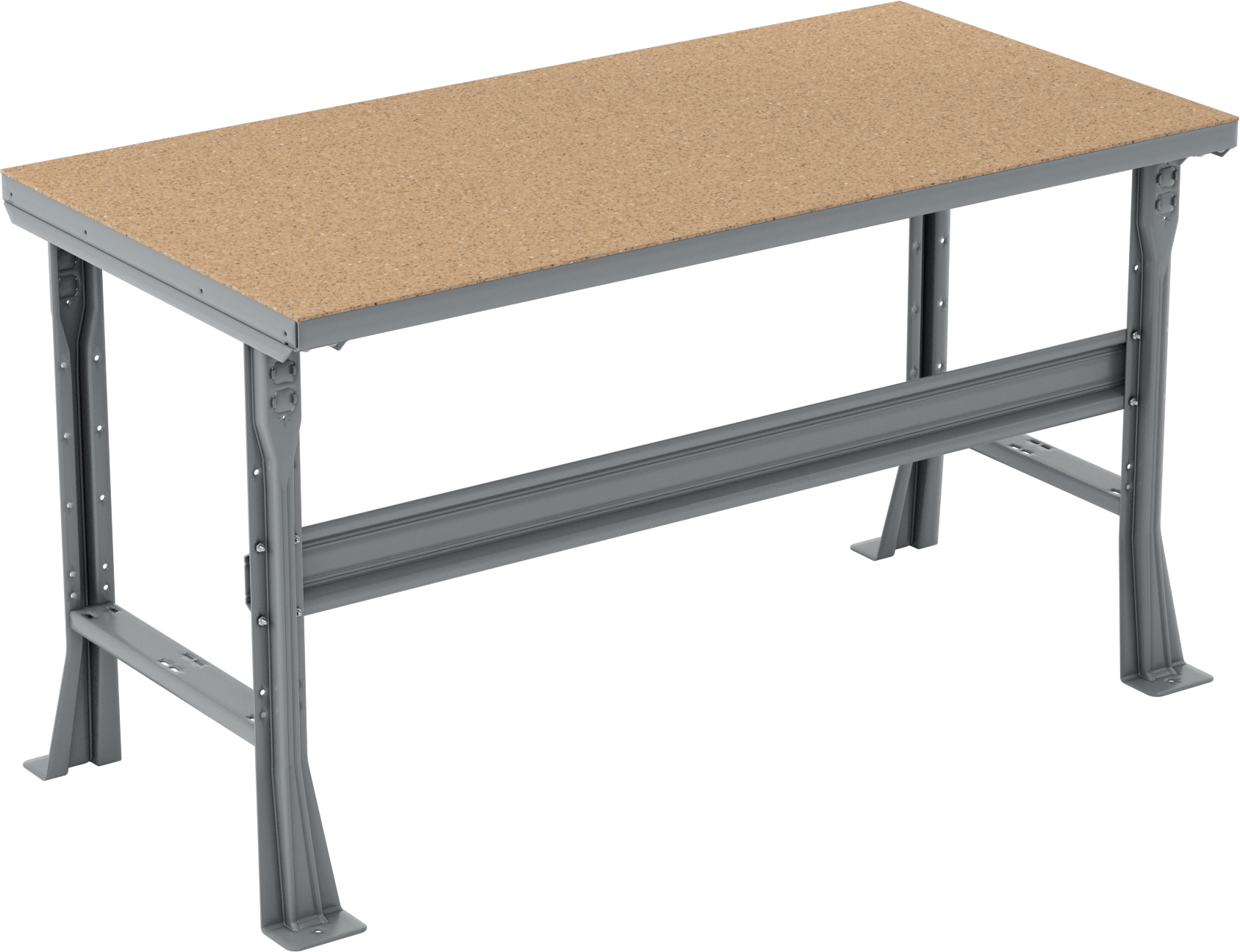 Tezgah, 60" Genişlik x 30" Derinlik Toplam, Çelik Üst Üzerine Kompozit Ahşap