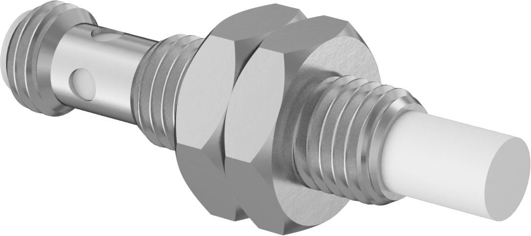 DC Metal Nesne Yakınlık Anahtarı, Paslanmaz Çelik, Nano M8 Fiş ile Çıkıntı, 8 mm Çap, 40 mm Uzunluk — 10V DC-30V DC, Tapa, Endüktif