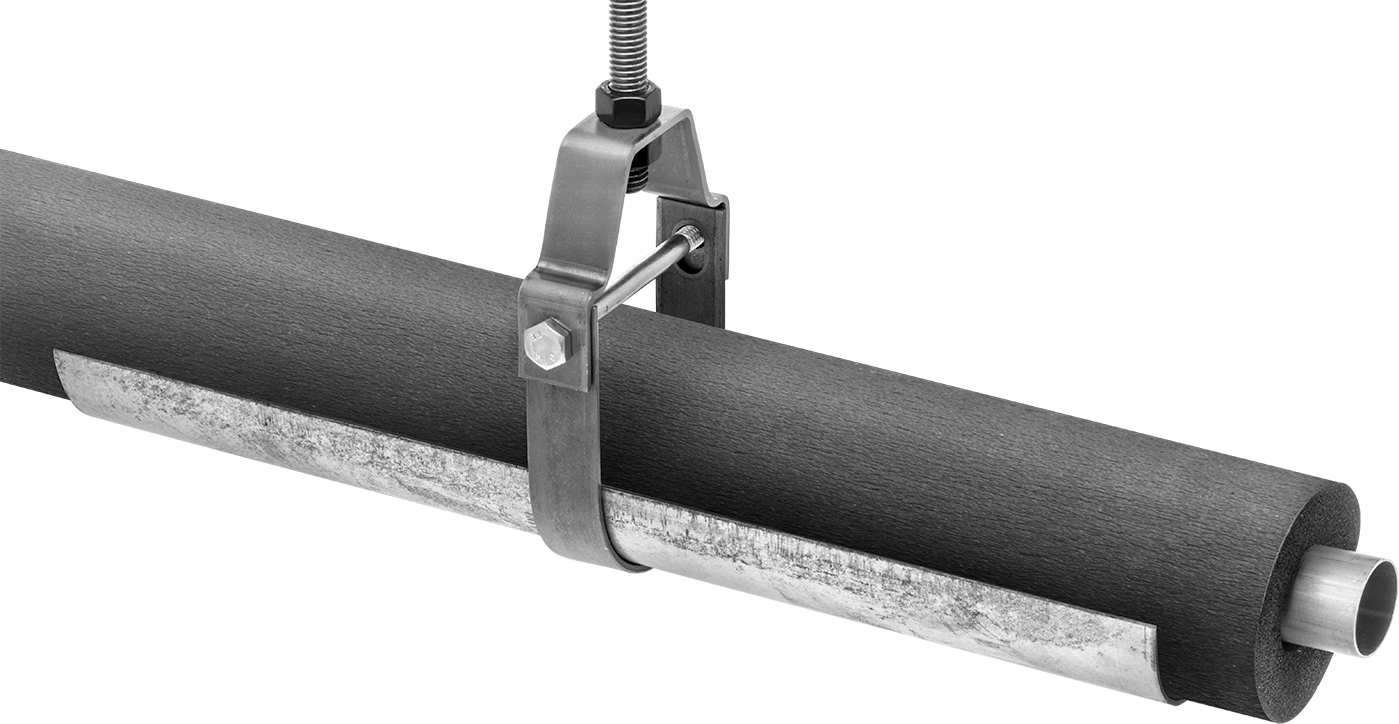 Döngü Askıları için Yapıştırıcılı Boru Tutucu, Galvanizli Çelik, 1-7/8" İç Çap