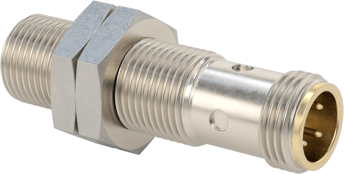 DC Metal Nesne Yakınlık Anahtarı, Pirinç, Mikro M12 Konektörli Gömme Tip, 12 mm Çap, 45 mm Uzunluk