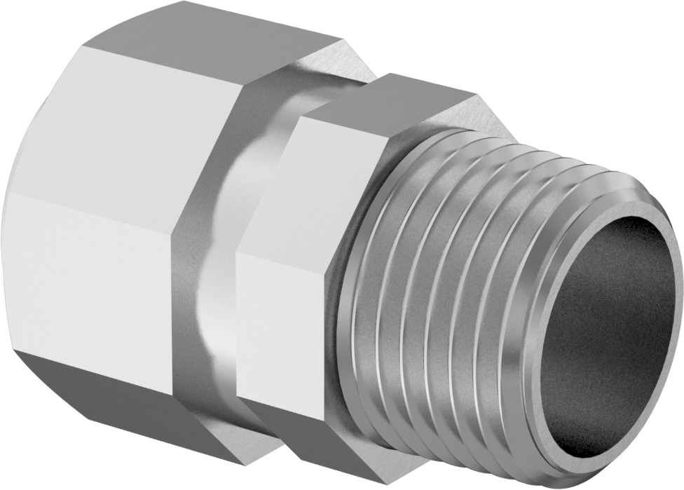 İnce Cidarlı Paslanmaz Çelik Kanal için 1/2 Anma Ölçüsü Sıkıştırmalı Düz Adaptör — Adaptör, Konektör, 316 Stainless Steel, Stainless Stee…