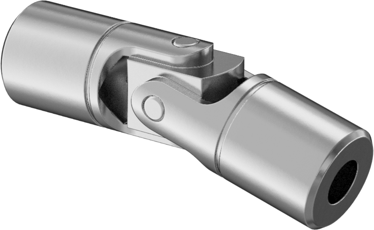 Pim ve Bloklu Tekli U-Mafsal, Çinko, 1/4" Çap x 9/16" Derinlik Yuvarlak Mil için