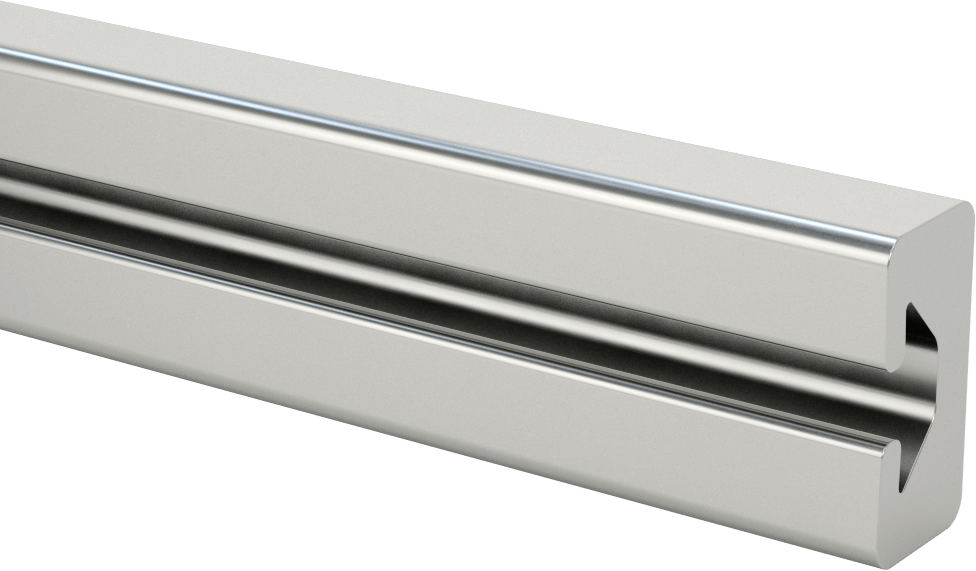 T-Yivli Çerçeve Rayı, Düşük Profilli 1 Yuvalı Ray, 1-1/2" Yükseklik, 3/4" Genişlik, Pürüzsüz — Tekli, 1 1⁄2", 3⁄4"