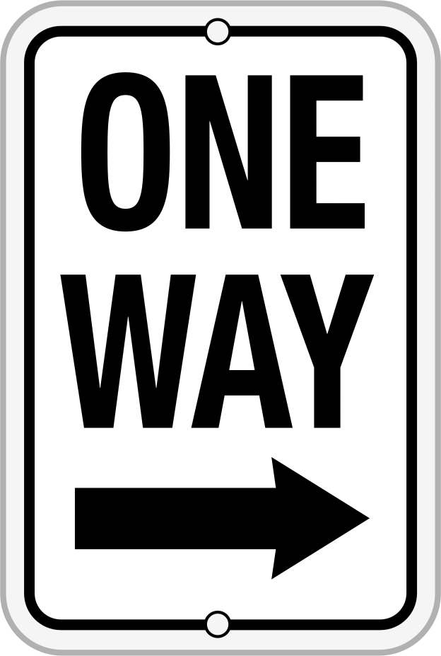 One Way with Black Arrow (Right), English