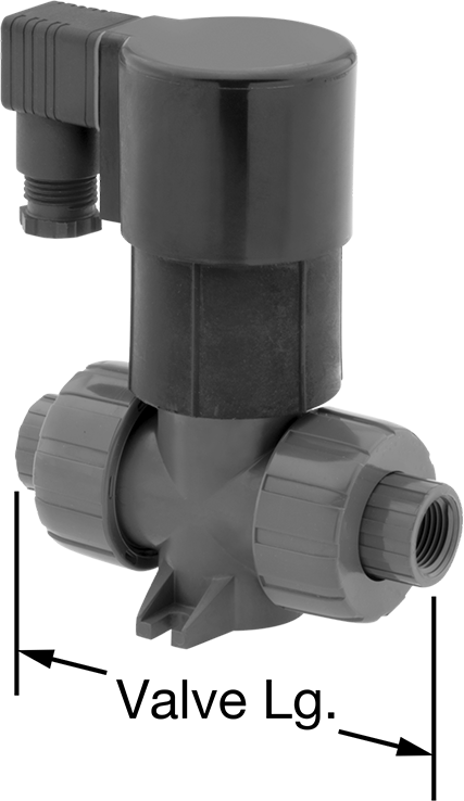Kimyasallar için Solenoid Açma/Kapama Valfi, Koyu Gri PVC Gövde