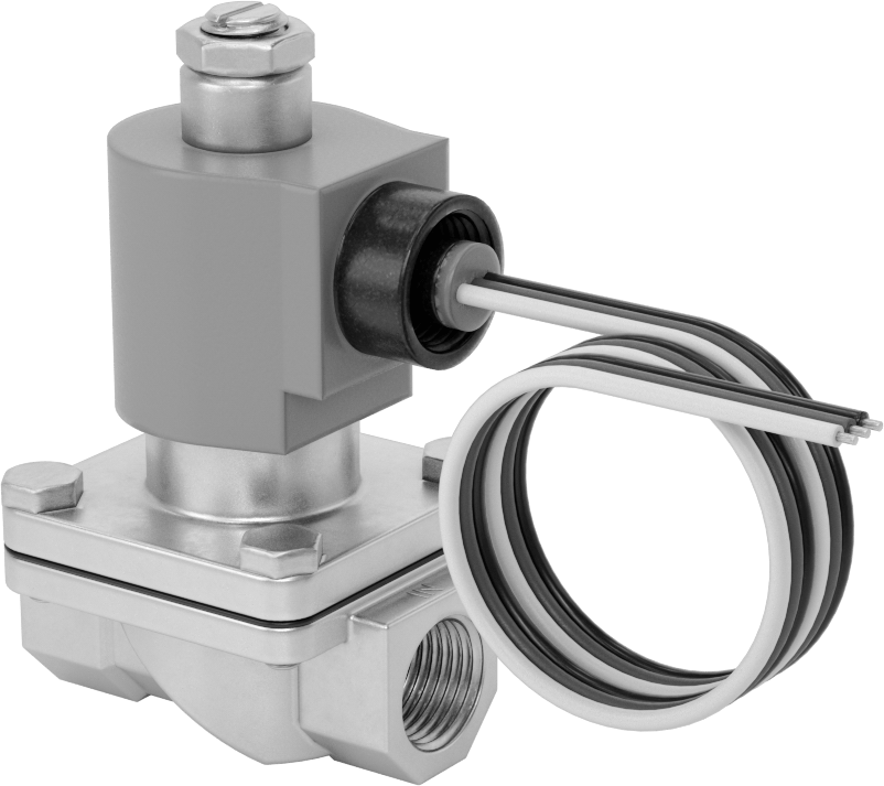 Viton® Contalı Pirinç Solenoid Açma/Kapama Vanası, Soğutucu ve Deterjan için, Açık, 24V AC, 1/2 NPT Dişi