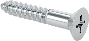 Ahşap için Phillips Havşa Başlı Vidalar, Çinko Kaplı Çelik, Numara 20 Boyutu