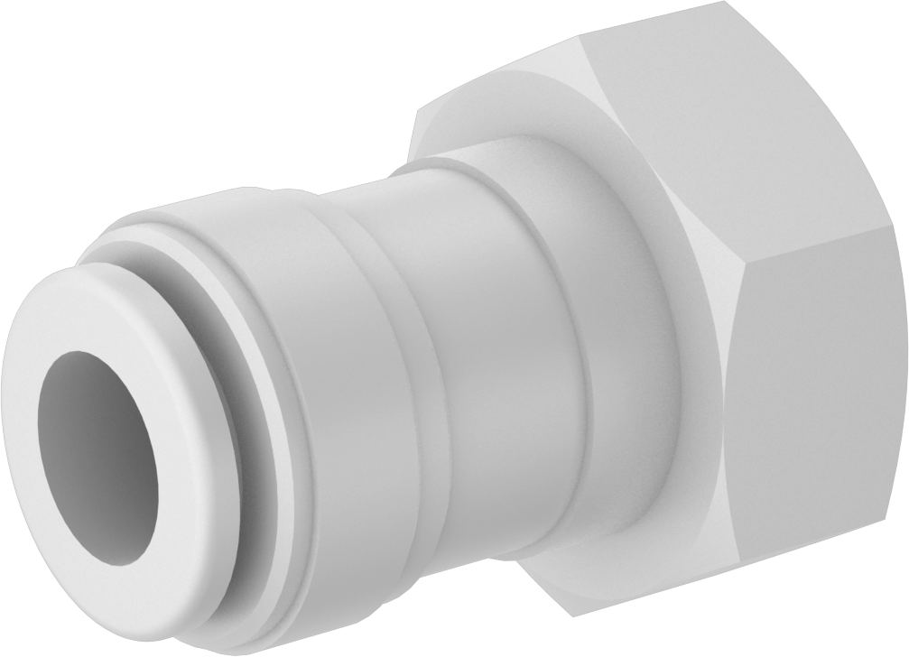 Bas-Bağlantı Elemanı, 3/8" Boru Dış Çapı x 3/8 NPTF Dişi için Düz Adaptör