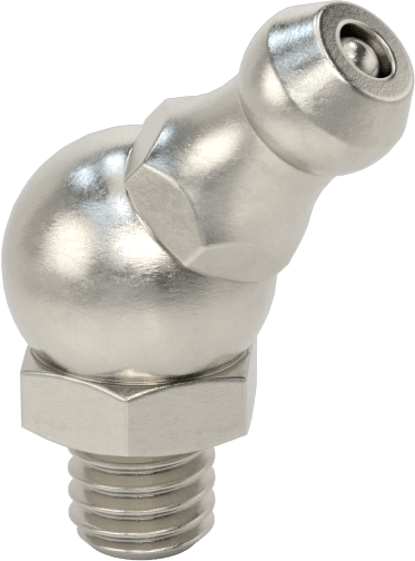316 Paslanmaz Çelik Gres Nipeli, Düz, M6 x 1 mm Erkek, 23.5 mm Toplam Yükseklik
