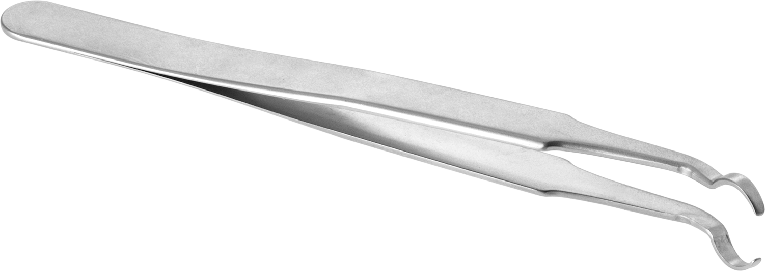Yüksek Hassasiyetli Cımbız, 0.106" x 0.050" Kalınlığında Kavisli Silindirik Uçlar ile, Numara 58A — Silindir, Bükülmüş, 300 Series Stainl…