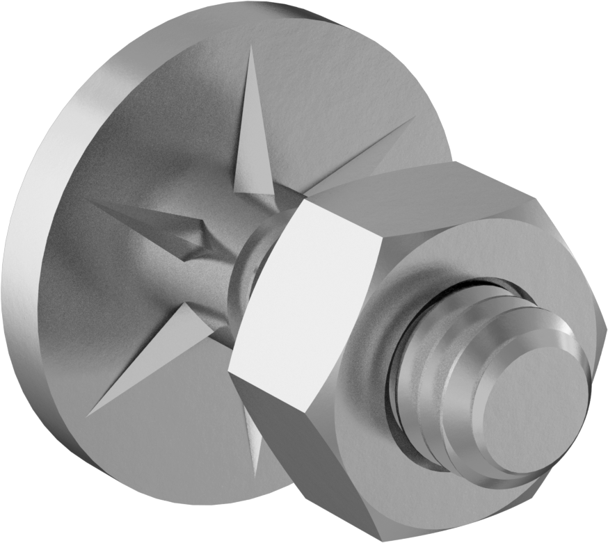 Paslanmaz Çelik Yivli Boyunlu Asansör Cıvatası, 1/4"-20 Diş, 3/4" Uzunluk
