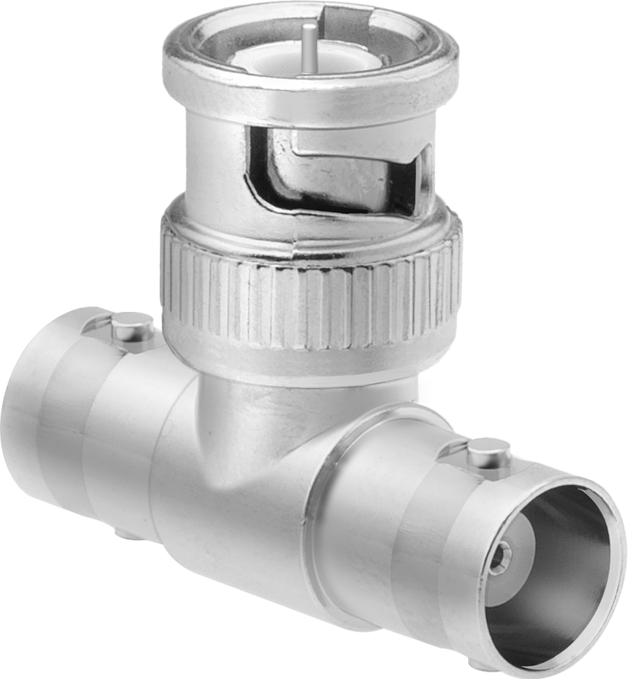 BNC Koaksiyel Adaptör, Dişi x Erkek x Dişi, 50 Ohm — Adaptör, T-Parçası, 50 ohm