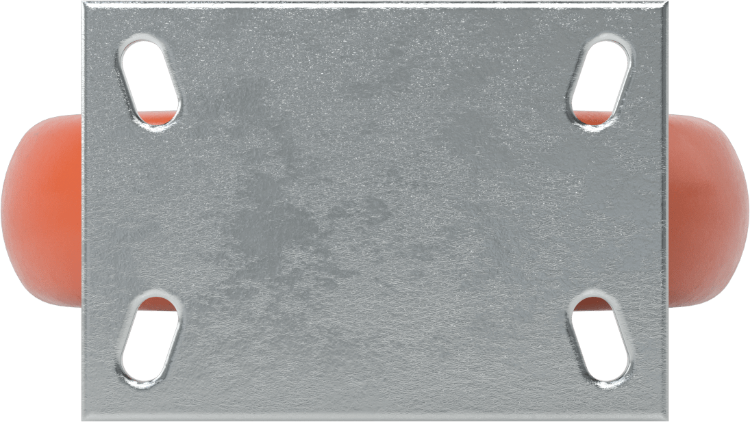 6-5/8" x 4-3/4" Plakalı Kolay Dönen Tekerlek, Yüksek Kapasiteli, 10" Çaplı Kırmızı Poliüretan Tekerlekli Sert