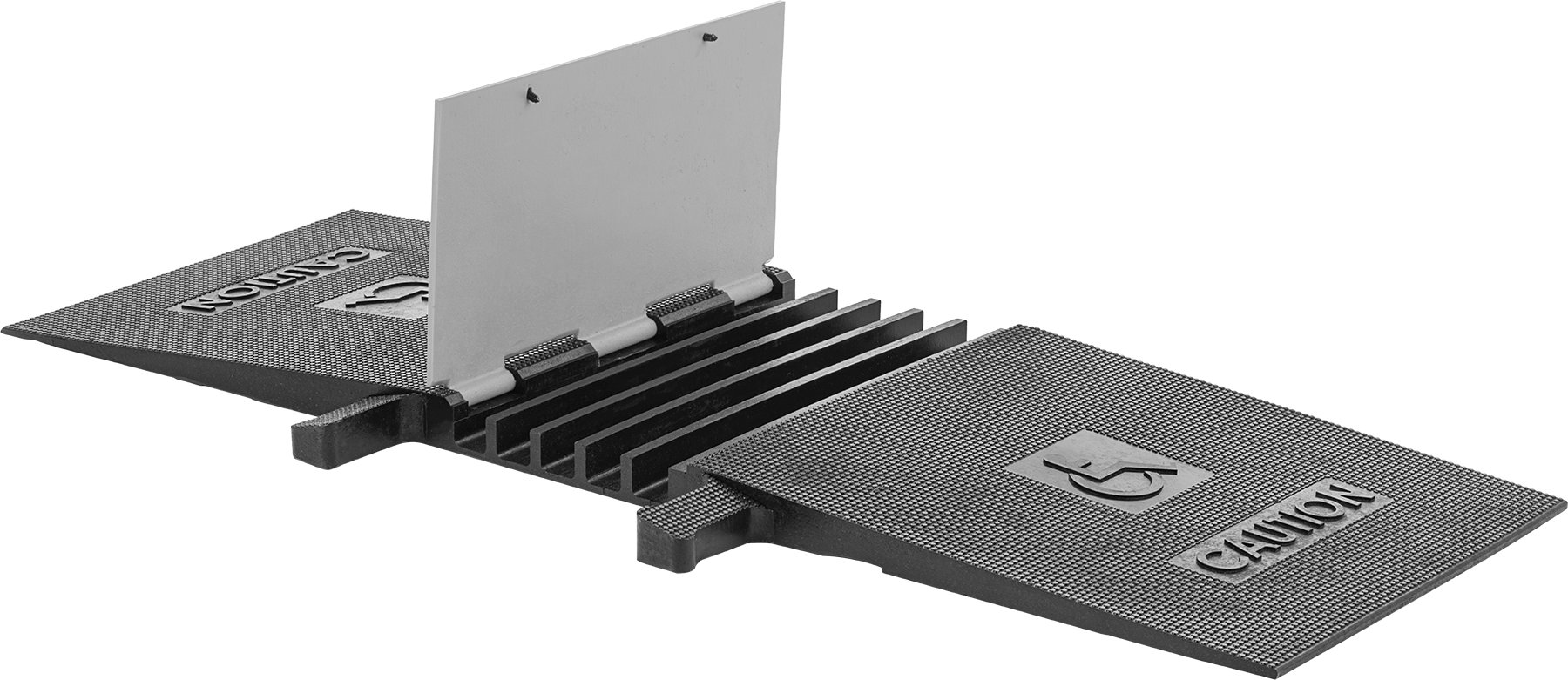 Kilitli Kablo Rampası, ADA Uyumlu Yükseltilmiş Disk, 5 1-3/8" X1-1/4" Kanallar — 5, Siyah, Turuncu, 1 1⁄2 ft.