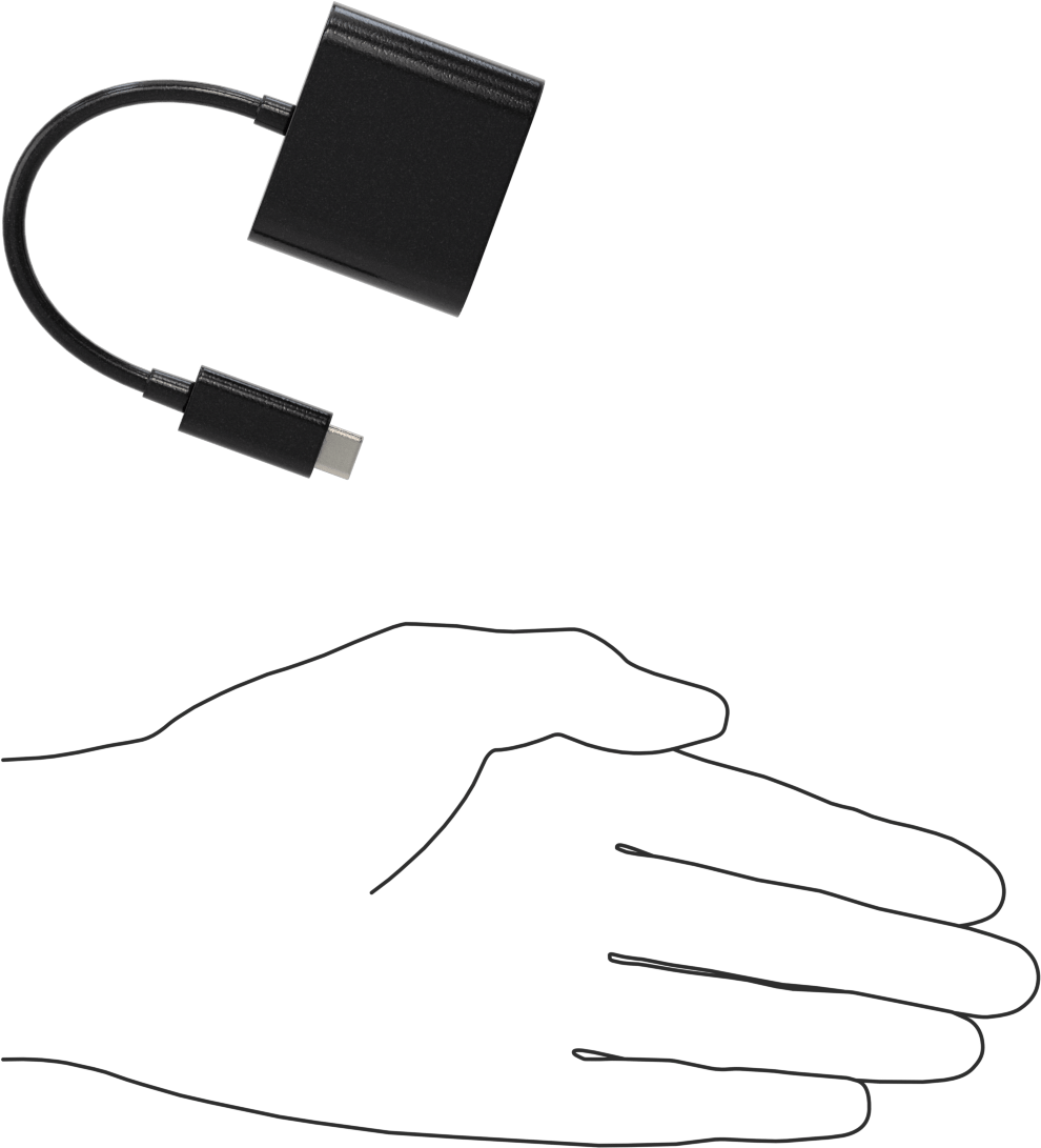 USB Adaptör Kablosu, C Fiş x C Soket/RJ45 Soket, 4-1/2" Uzunluk