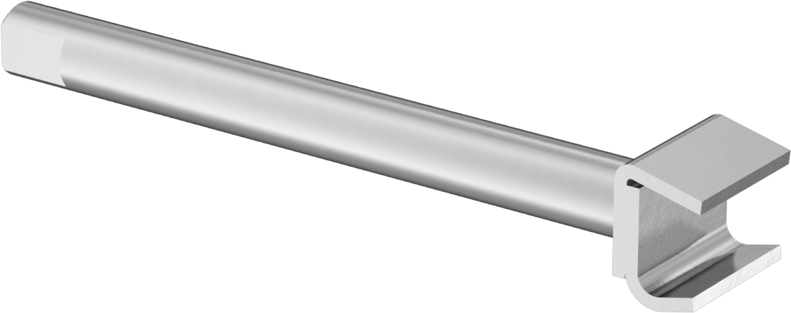 Konveyör Kılavuzu için Paslanmaz Çelik Kelepçeli 5" Uzunlukta Katı Montaj Çubuğu — Montaj Çubuğu, 1⁄2", 5"