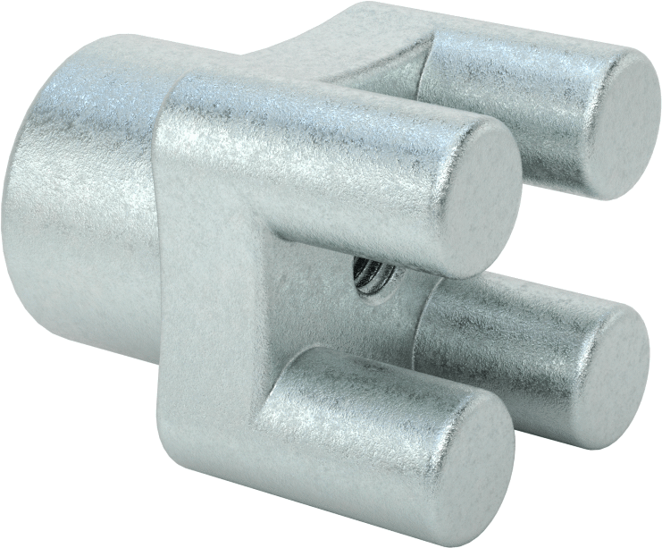 Çubuk Topuzu, Dört kol, 3/8"-16 Boyut x 1-3/8" Derinlikli Delik