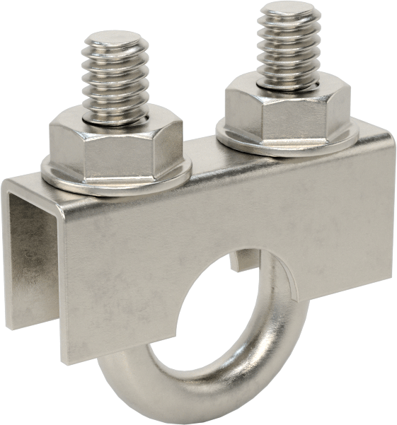 Sıkıştırma U-Cıvatası, 304 Paslanmaz Çelik, 1/4"-20 Diş Boyutu, 9/16" İç Çap