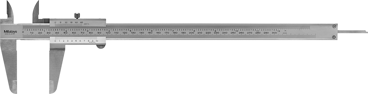 Vernier Kumpas, Mitutoyo 530-119, 0" ila 12" ve 0 mm ila 300 mm Aralık — Ölçek, 16", Paslanmaz Çelik