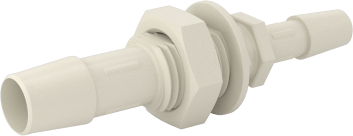 Hava ve Su için Sıkı Sızdırmaz Tırnaklı Boru Bağlantı Parçası, 3/8" x 1/4" Boru İç Çapı için Naylon Duvar Geçiş Redüktörü — Düz, Naylon P…
