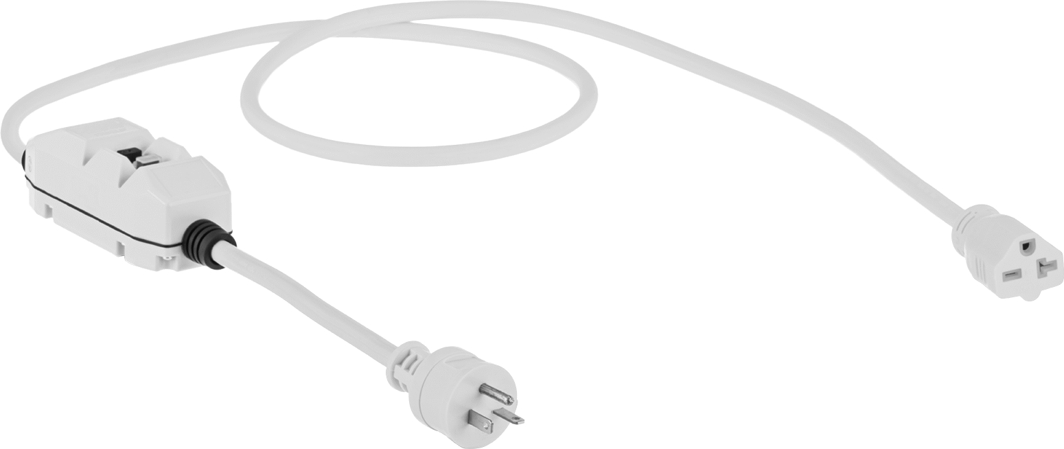 GFCI Uzatma Kablosu, NEMA 6-20 Fiş x NEMA 6-20 Priz ile Sıralı, 6 Fit Uzunluk — 240V AC, 20 amp, 6 ft.