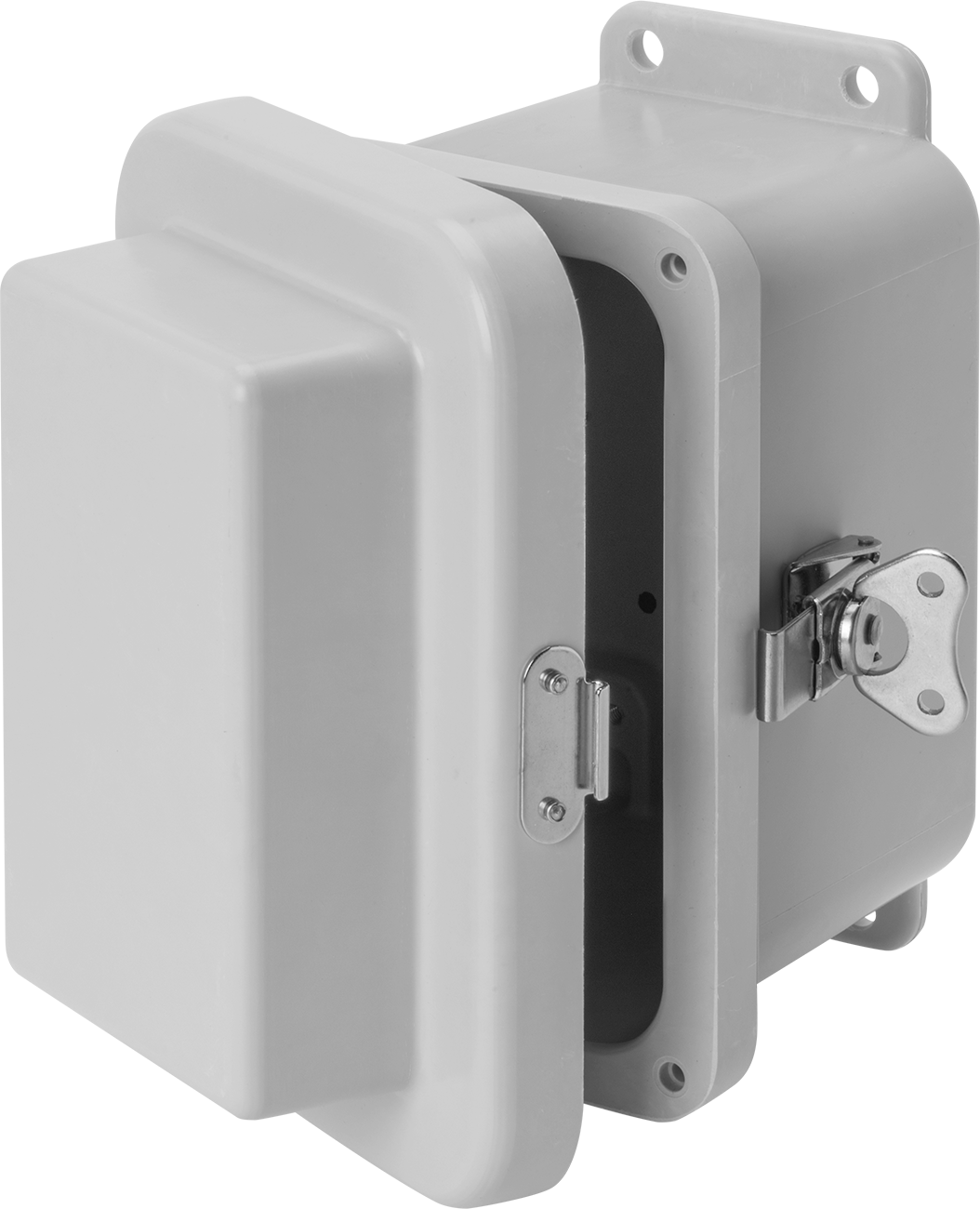 With Raised Hinged Cover and Twist Latch