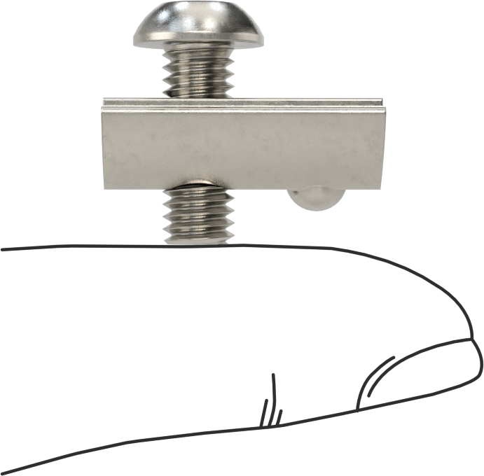 T-Yuvalı Çerçeve Bağlantı Elemanları, Bilyalı Somun ve M6 Vida, 1.5 inç ve 40 mm Ray, Paslanmaz Çelik