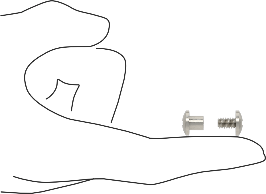 18-8 Paslanmaz Çelik Bağlama Silindiri ve Vida, 10-24 Diş Boyutu, 1/4"-3/8" Malzeme Kalınlığı için
