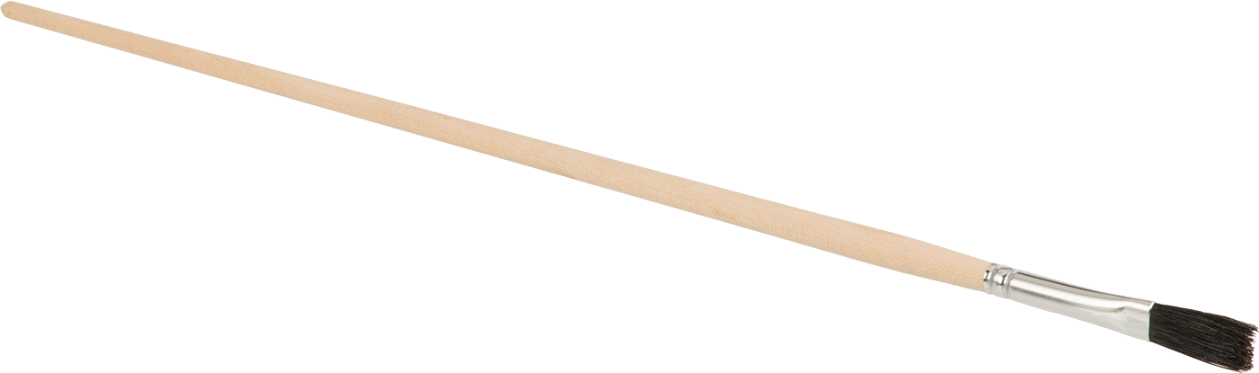 Ahşap Saplı Düz Rötuş Fırçası, Solvent Bazlı Boya ve Kaplamalar için, 1/4" Genişliğinde Kıllar