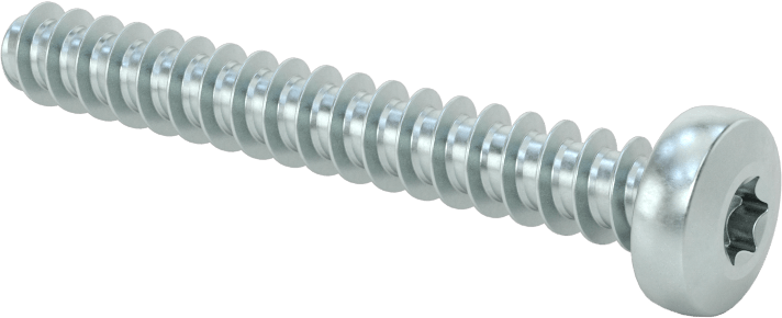 Yuvarlak Başlı Diş Açıcı Vidalar, Torx, Çinko Kaplı Çelik, 1/4" Boyut, 2" Uzunluk — 1/4", Torx, 2"
