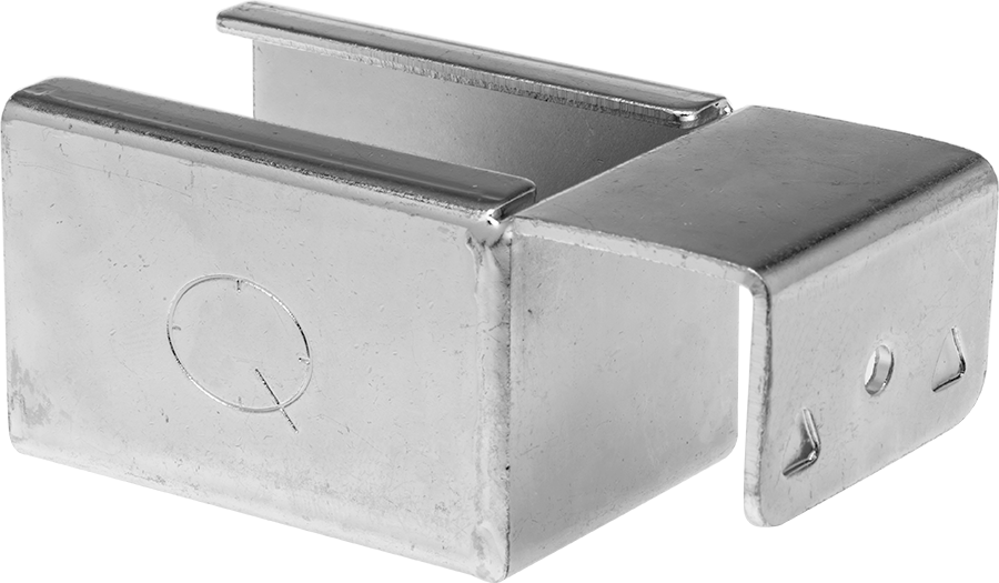 Kelepçeli Çerçeve Bağlantı Parçası, Akışlı Montaj Braketi, 1-9/16" Toplam Genişlik için — 1.08", 28 mm, Çelik, Konveyör Rayı Montaj Braketi