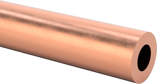 Temizlenmiş ve Kapaklı Bakır Boru, 1/8" Dış Çap, 0.03" Duvar Kalınlığı, 50 Fit Uzunluk