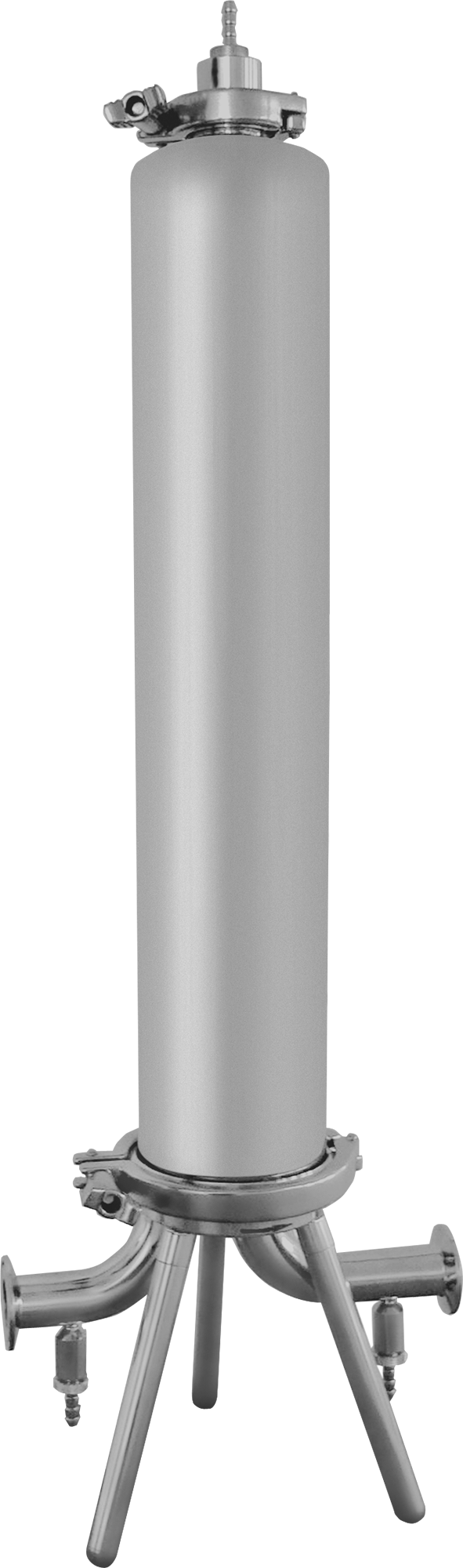 Hijyenik Metal Filtre Muhafazası, 21.9" Yükseklik x 2.2" İç Çap Kartuş için