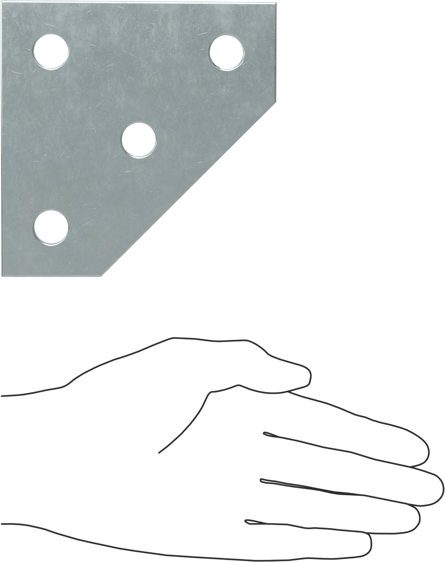 Strut Kanalı Braketi, Üçgen, Çinko Kaplı Çelik, 4-1/2" Uzunluk