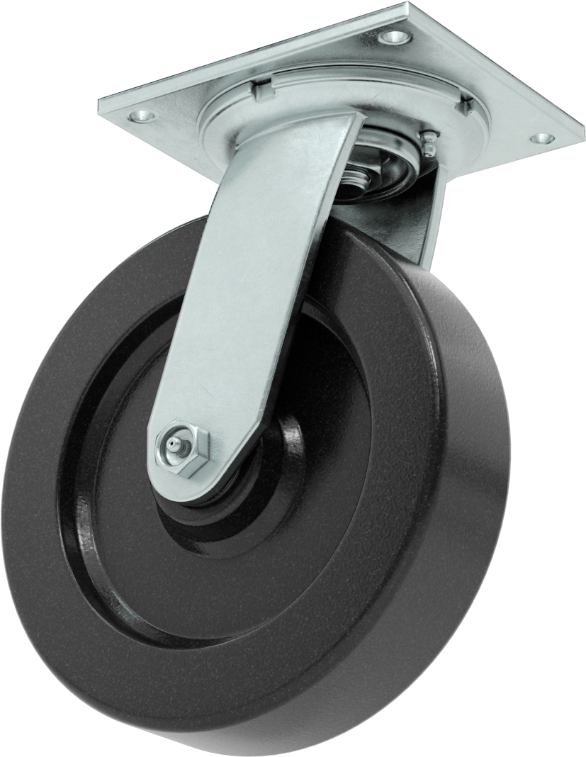 5-1/2" x 5" Plakalı Yüksek Kapasiteli Spartan Tekerlek, Sızdırmaz Rulmanlı ve 8 inç Çapında Fenolik Tekerlekli Döner — 8", Levha, Döner